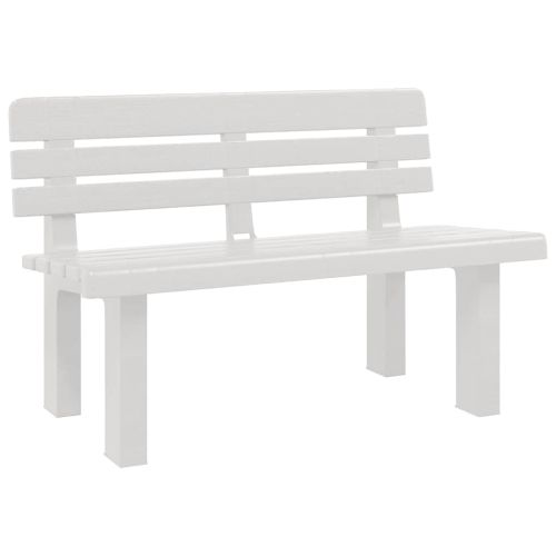 Градинска пейка, бяла, 110x52x71 см, полипропилен