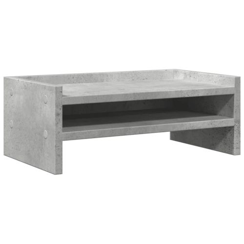 Стойка за монитор, бетонно сива, 42x24x16 см, инженерно дърво
