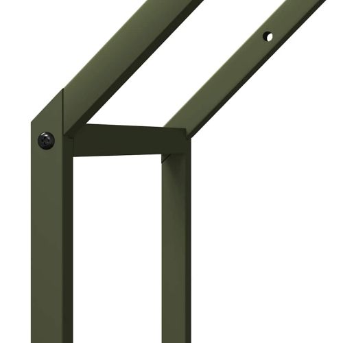 Стойка за дърва за огрев маслиненозелена 40x25x60 см