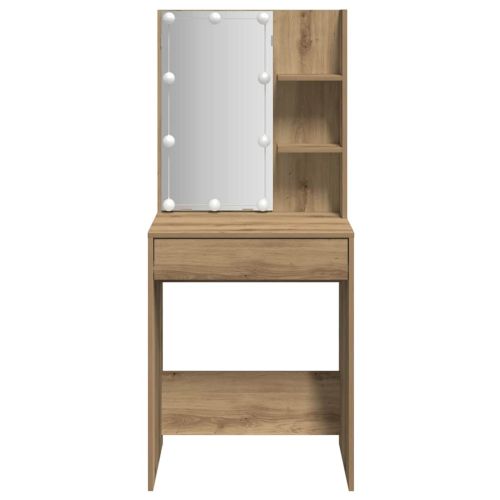 Тоалетка с LED, дъб артизан, 60x40x140 см