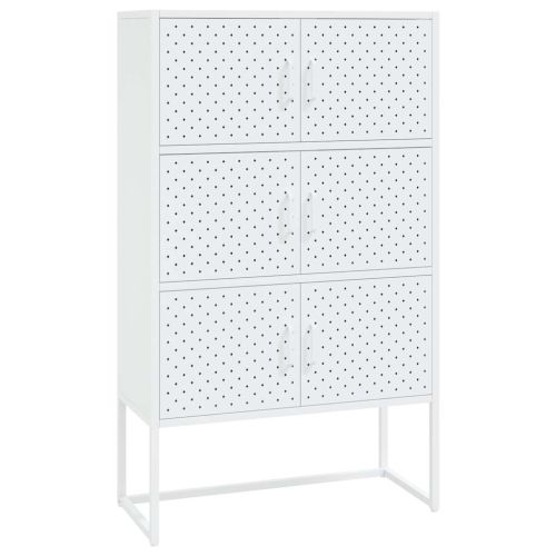 Висок шкаф, бял, 80x35x135 см, стомана