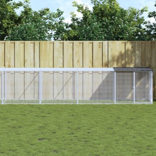 Клетка за пилета с покрив антрацит 803x98x90 см стомана
