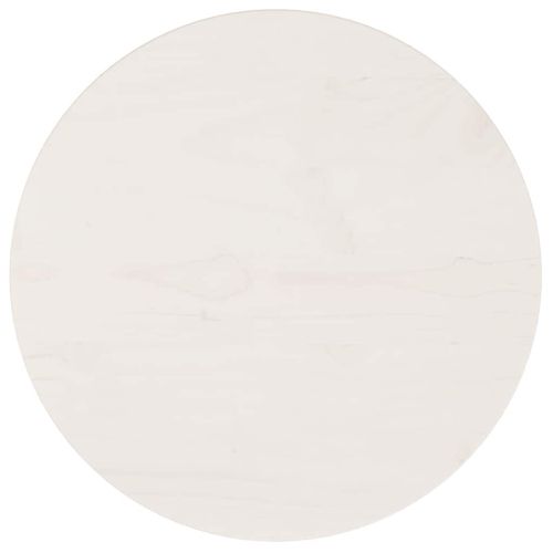Плот за маса, кръгъл, бял, Ø40x3 см, бор масив