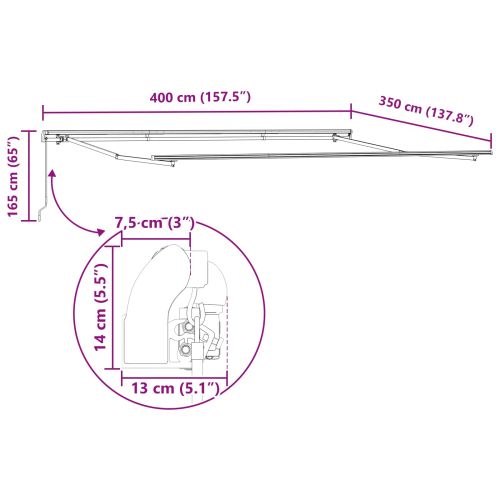 Прибираща се тента Многоцветен 400 × 350 cm