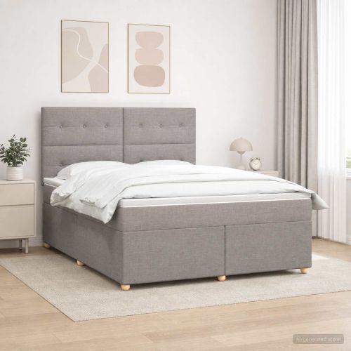 Континентално легло с матрак Таупе 160 x 200 cm Текстил