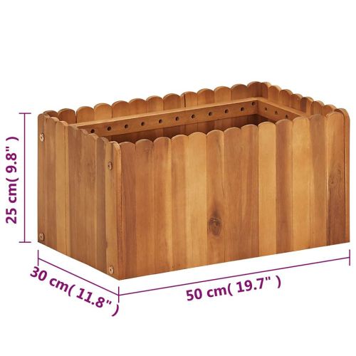 Градинска повдигната леха, 50x30x25 см, акациево дърво масив