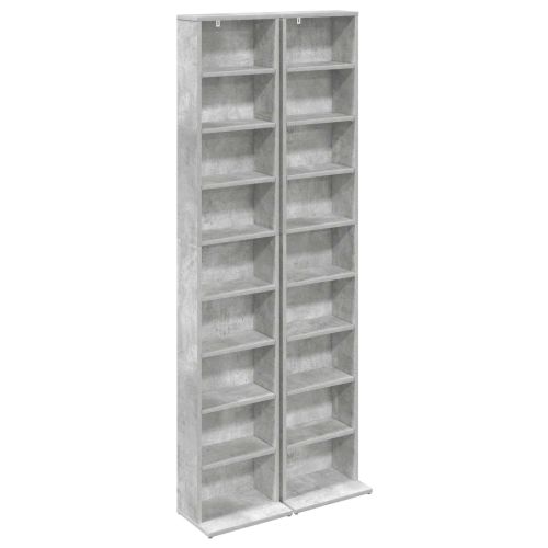 Кабинет за CD 2 бр. Бетонно сиво 33 x 23,5 x 175 см