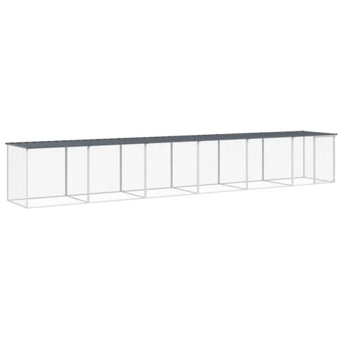 Клетка за пилета с покрив антрацит 603x98x90 см стомана