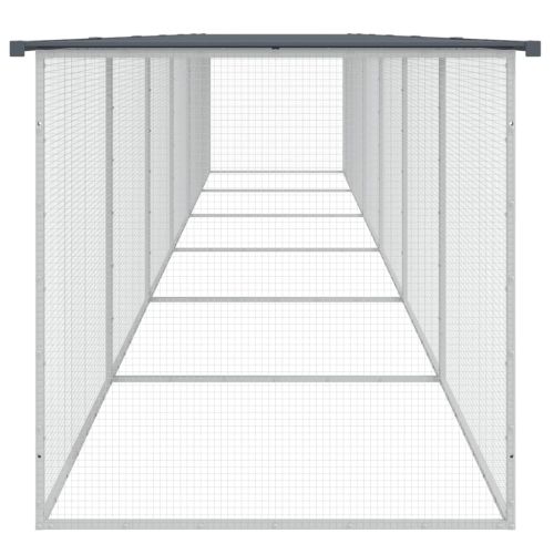 Клетка за пилета с покрив антрацит 603x98x90 см стомана