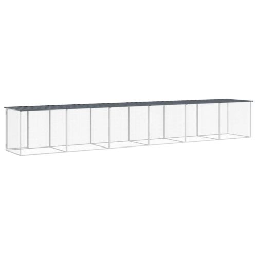 Клетка за пилета с покрив антрацит 603x98x90 см стомана