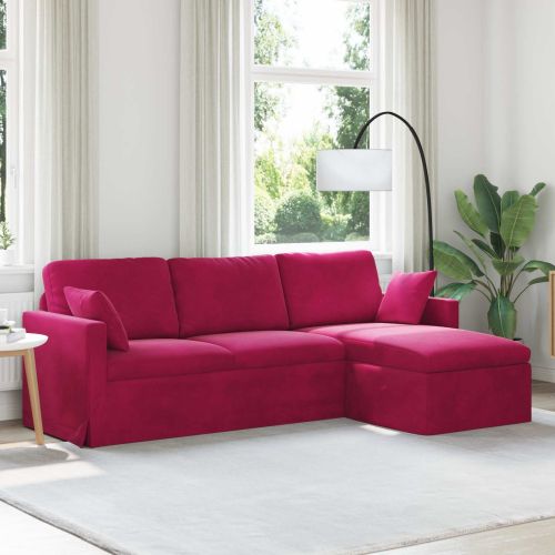 Диван Виненочервен 228 x 134 x 80 см Кадифе