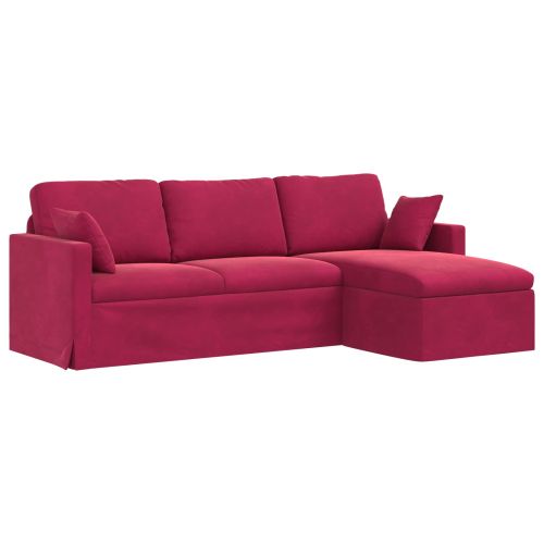 Диван Виненочервен 228 x 134 x 80 см Кадифе