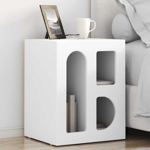Нощно шкафче ELST Бяло 40 x 35 x 50 см Инженерна дървесина