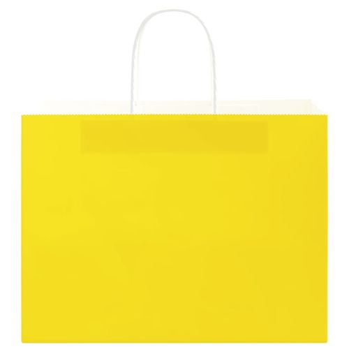 Хартиени торбички 50 бр с дръжки жълти 32x17x25 см