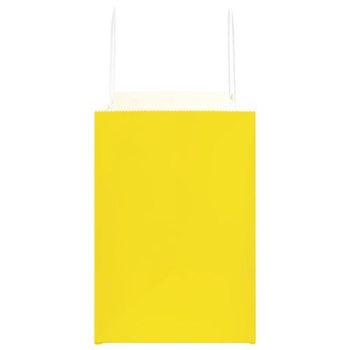 Хартиени торбички 50 бр с дръжки жълти 32x17x25 см