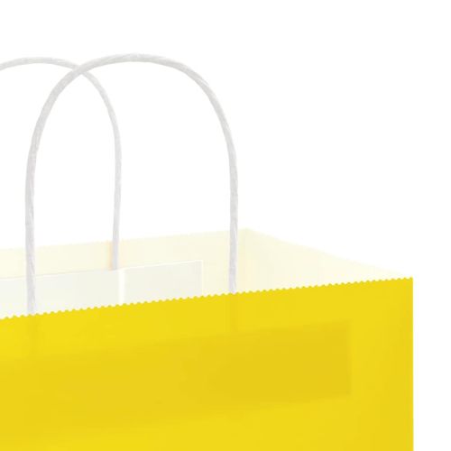 Хартиени торбички 50 бр с дръжки жълти 32x17x25 см