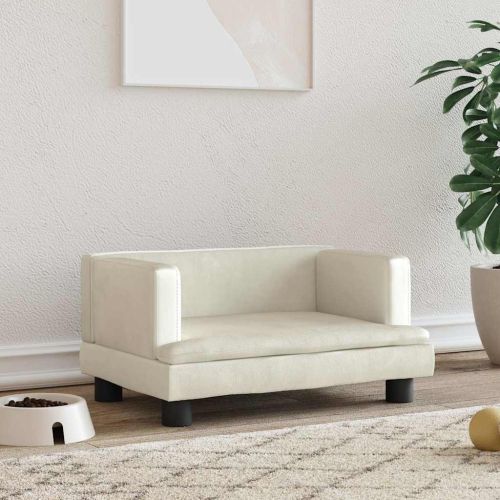 Кучешко легло кремаво 60x40x30 см кадифе