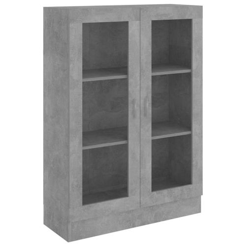 Шкаф витрина, бетонно сив, 82,5x30,5x115 см, инженерно дърво