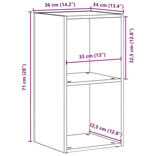 LP Кутия за съхранение Черен дъб 71x34x36cm Инженерна дървесина