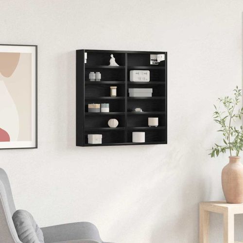 Витрина Монтиране на стена Черния дъб 60 x 8,5 x 58 см