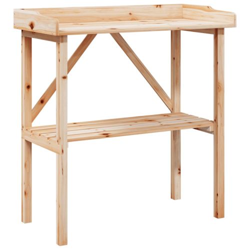 Маса за разсаждане с рафт 78x38x82,5 см масивна ела