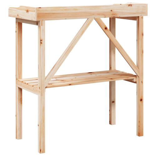 Маса за разсаждане с рафт 78x38x82,5 см масивна ела