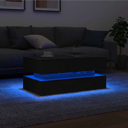 Холна маса с LED осветление, черен дъб, 90x50x40 см