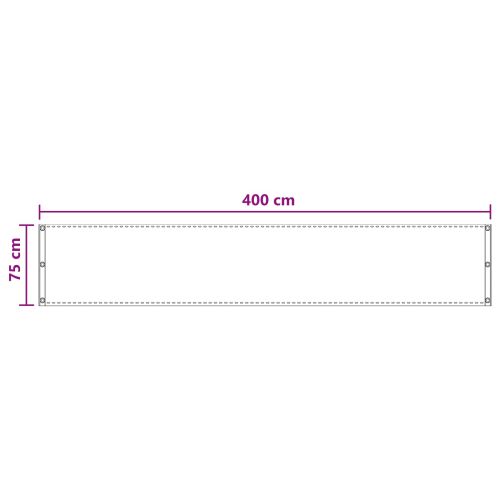 Балконен екран Правоъгълна 75 x 400 cm HDPE и алуминий Пясък