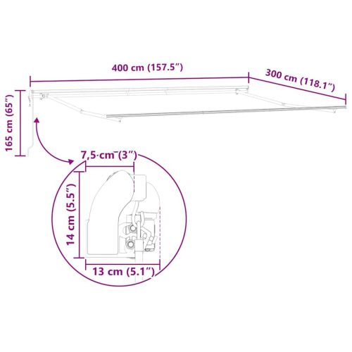 Прибираща се тента Жълт и оранжев 400 × 300 cm Тъкан и алуминий