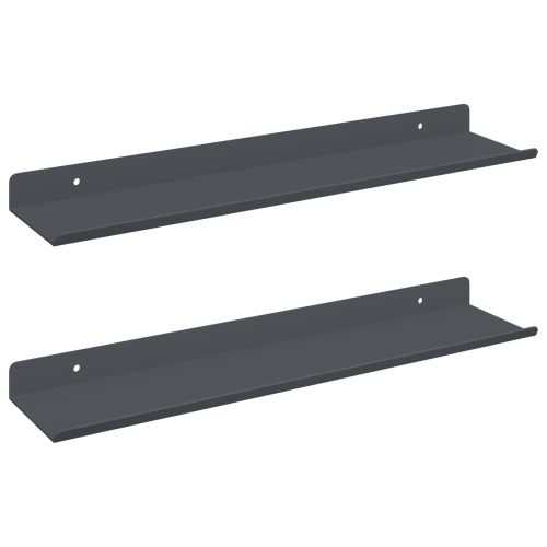 Плаващ рафт 2 бр. Антрацит 40 x 8,5 x 2,5 см Стомана