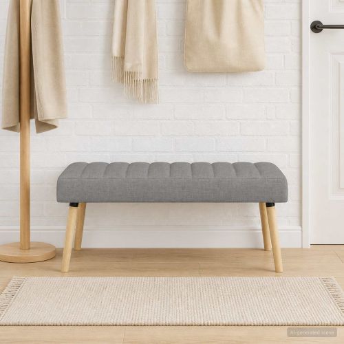 Пейка с канали Светлосиво 110 x 40 x 46 cm Текстил