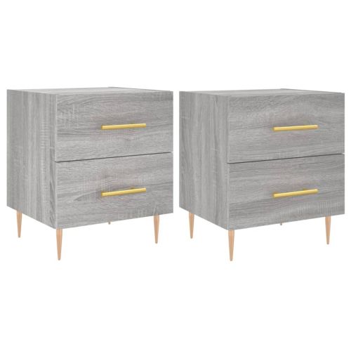 Нощни шкафчета 2 бр сив сонома 40x35x47,5 см инженерно дърво