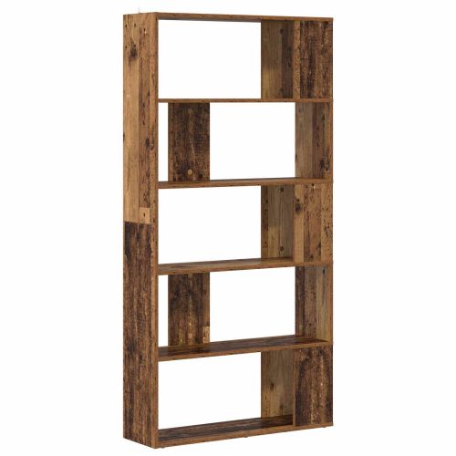 Шкаф за книги 80 x 24 x 159 см Инженерна дървесина Старо дърво