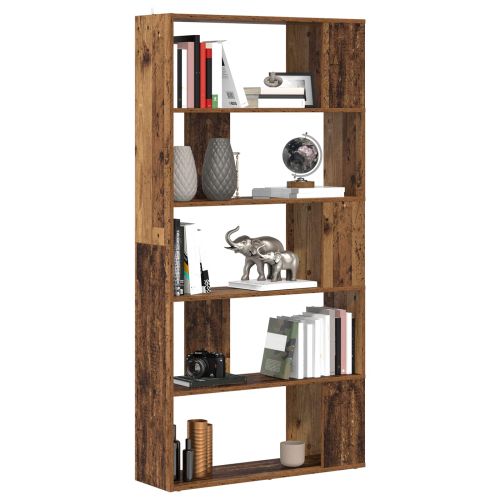 Шкаф за книги 80 x 24 x 159 см Инженерна дървесина Старо дърво