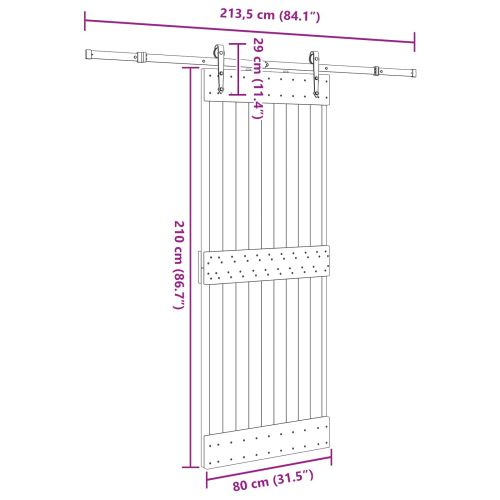 Преплъзваща се врата NARVIK 80 x 210 см (213,5 см)