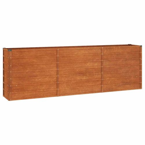Градинска повдигната леха ръждив 240x40x77 см кортенова стомана