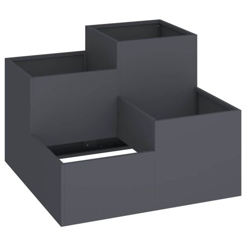 Градинска саксия Антрацит 80 x 80 x 60 см Стомана