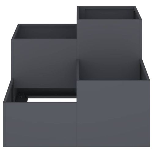 Градинска саксия Антрацит 80 x 80 x 60 см Стомана