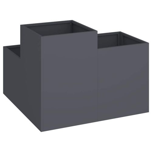 Градинска саксия Антрацит 80 x 80 x 60 см Стомана