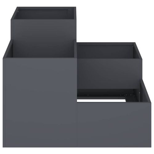 Градинска саксия Антрацит 80 x 80 x 60 см Стомана