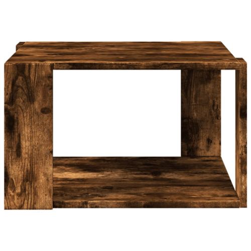 Кафе маса, опушен дъб, 51,5x51,5x30 см, инженерно дърво