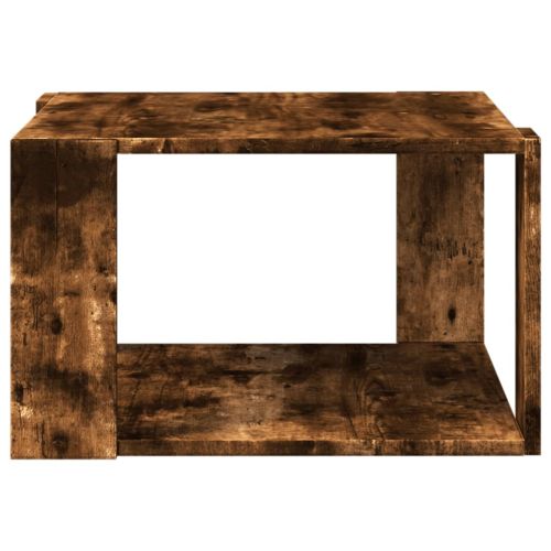 Кафе маса, опушен дъб, 51,5x51,5x30 см, инженерно дърво