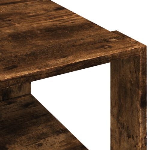 Кафе маса, опушен дъб, 51,5x51,5x30 см, инженерно дърво