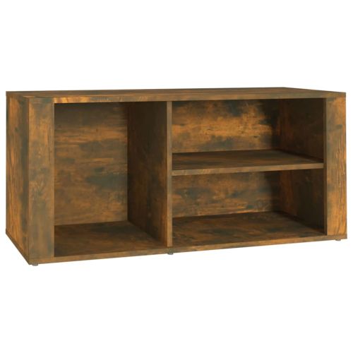 Шкаф за обувки, опушен дъб, 100x35x45 см, инженерно дърво