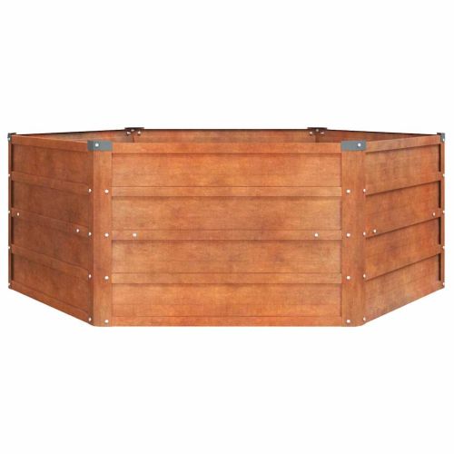 Градинска повдигната леха ръждив 129x129x45см кортенова стомана