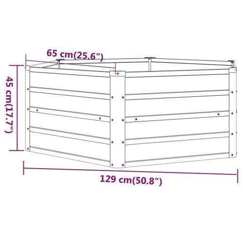 Градинска повдигната леха ръждив 129x129x45см кортенова стомана