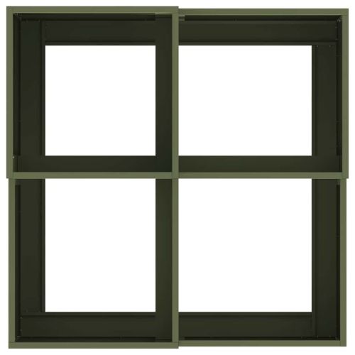 Градинска саксия Маслиненозелен 80 x 80 x 48 см Стомана