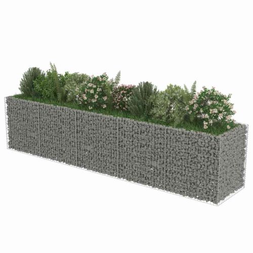 Габион повдигната леха, поцинкована стомана, 450x90x100 cм