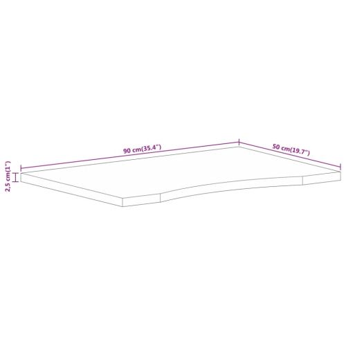 Плот за бюро с извивка 90x50x2,5 см грубо мангово дърво масив