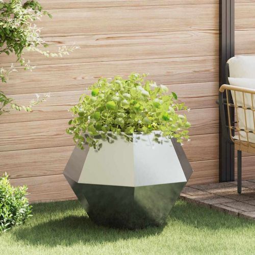 Кашпа Сребристо 75 x 75 x 60 см Поцинкована стомана